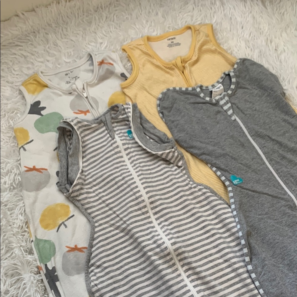 Baby Sleep Sacks in Gray, Yellow, and Multicolor